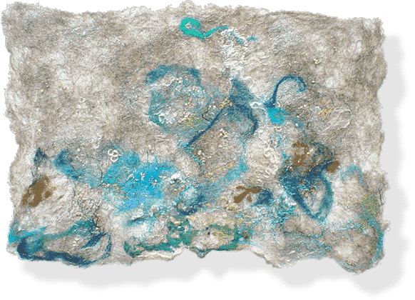 contemporary abstract textile art by textile artist Mary-Clare Buckle - 'Storm'