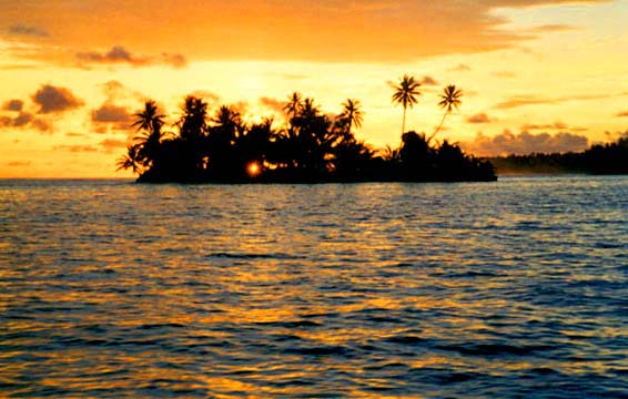 Sunset over Tokelau
